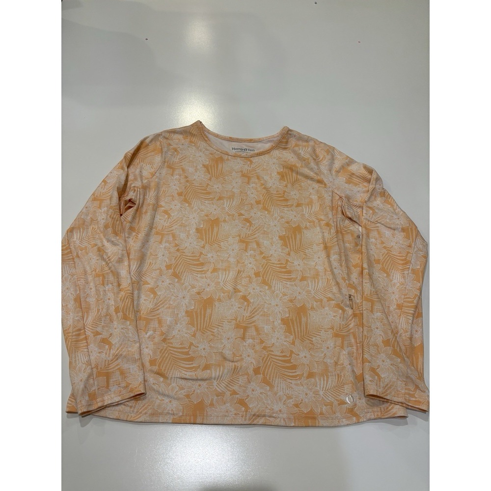 Hang Ten Women's Size L Peach Long Sleeve‎ Tee With UPF Protection